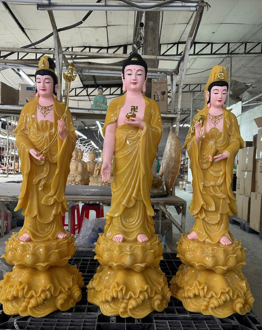 Tây Phương Tam Thánh 1m25 thạch anh
